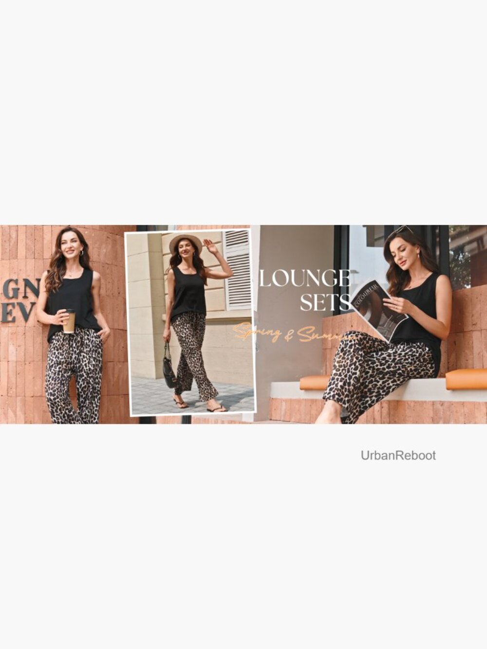 Women's 2 Piece Set Summer Travel Outfits Tank Top Wide Leg Pants Lounge Set - Picture 7 of 7
